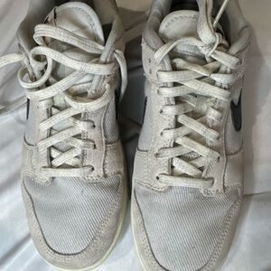Nike Men's Cream and Gray Sneakers